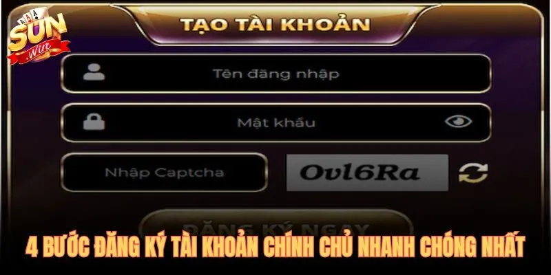 Sun win đăng ký chính chủ qua bốn bước ngắn gọn